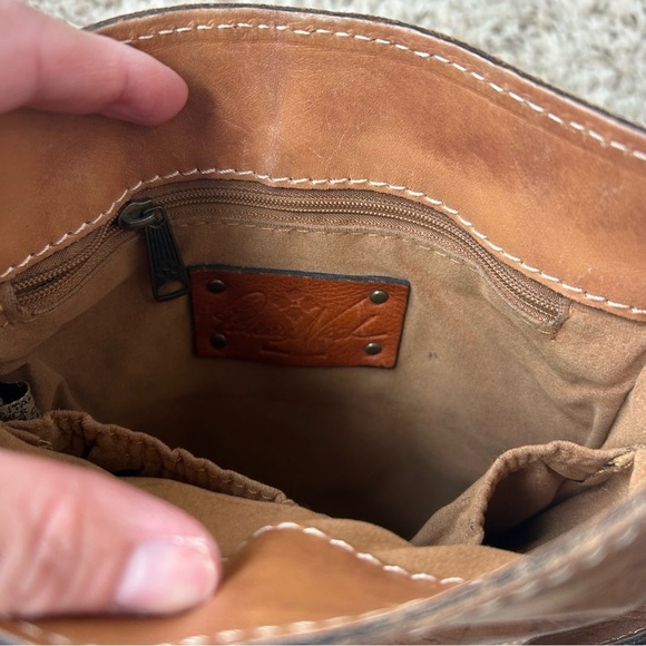 Patricia Nash Venezia Pouch Bag Signature Map Print Brown Leather - Picture 7 of 9